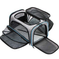 Large capacity 600D cation cat carrier bag in black colour with small and large size options.