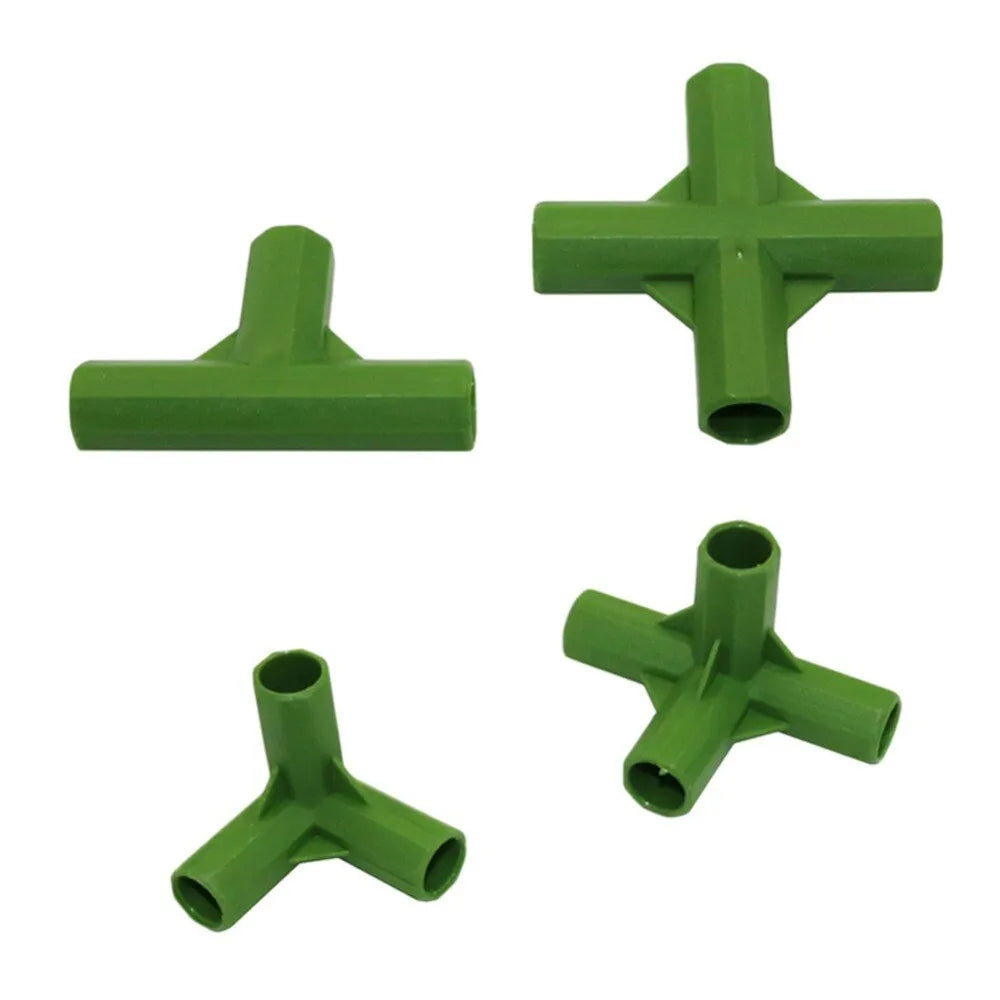 PP plastic three-way four-way plant support connector for 11mm garden stakes