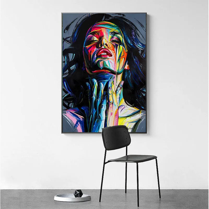 Home decoration painting Smokey Girl black non-woven canvas print unframed 40x50cm