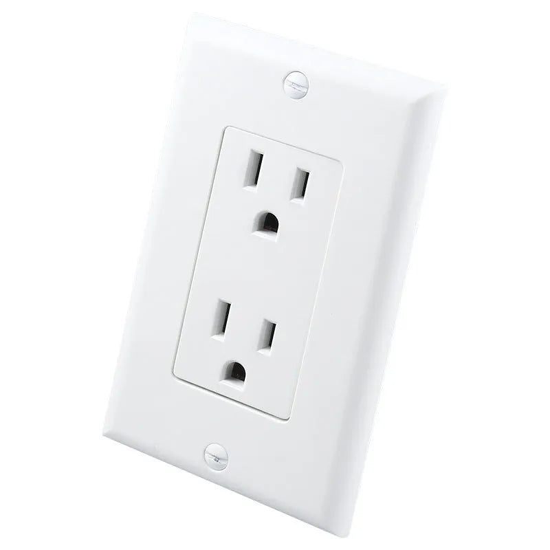 White socket induction LED night light plugged into a wall outlet.