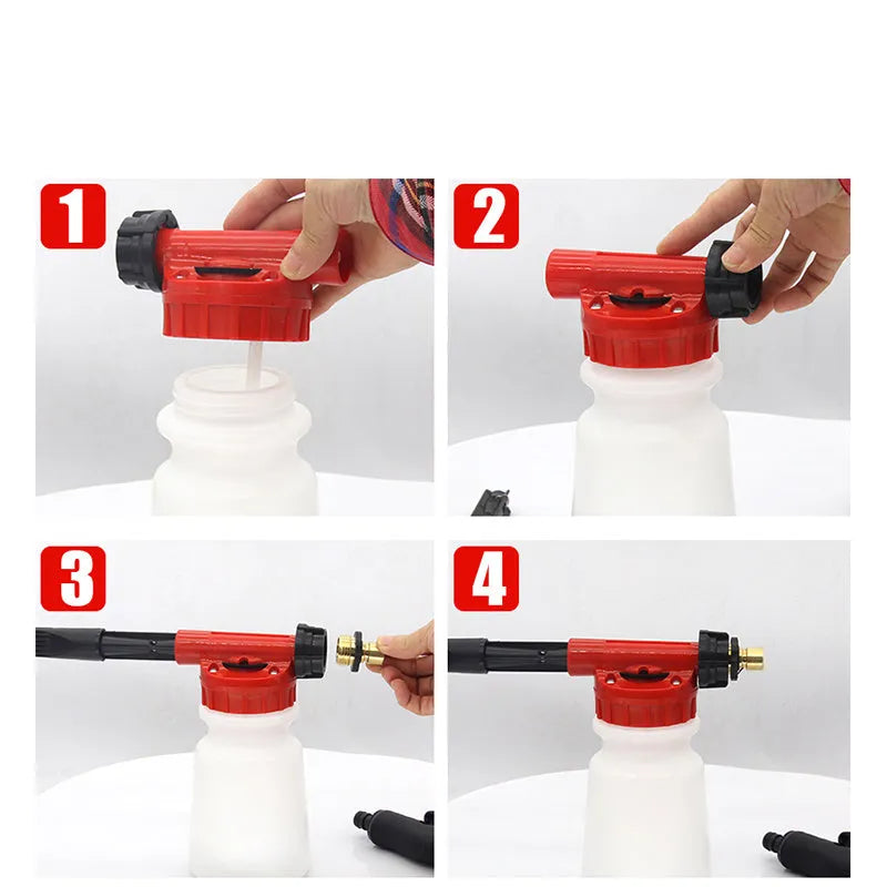 Foam pot high pressure water gun with ABS and TPR construction for garden watering