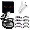 Women's flat hard stem magnetic false eyelashes with V-shaped clip, rose gold option, 13x10.5x2.3cm size