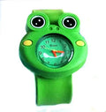 3D cute cartoon kids silicone watch with a 3.6cm face in a Black panda design showing the time on a white background