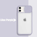 Frosted frame silicone phone case with clear lens cover for iPhone in multiple colour options
