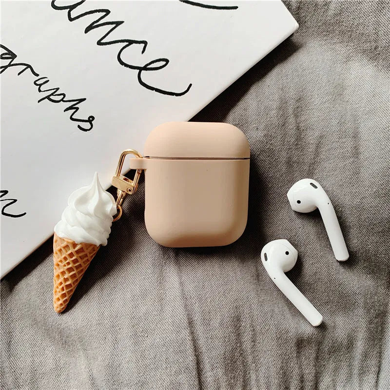 Cylinder ice cream design silicone case protector for Apple AirPods 2 wireless headset in assorted colours