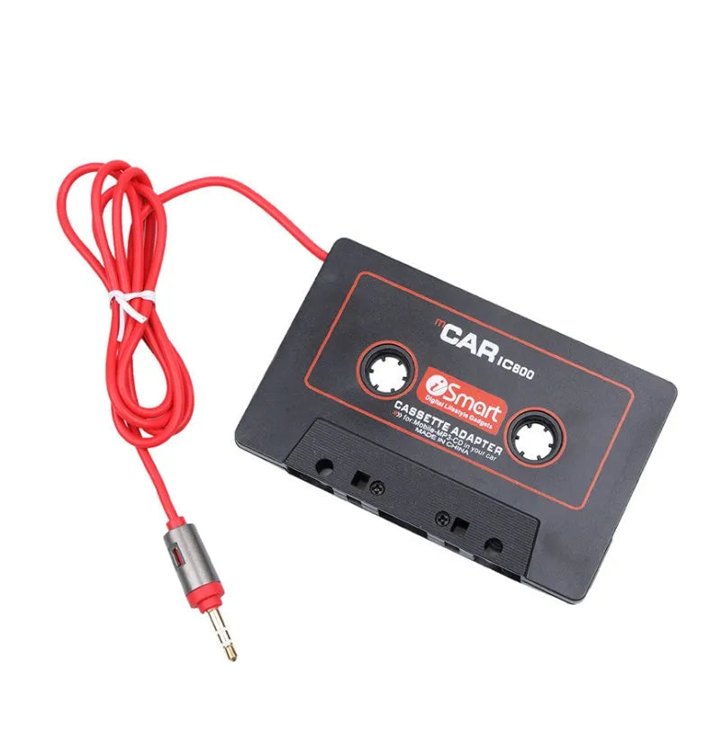 Black car cassette adapter converter with 3.5mm jack for MP3 players to car stereo systems