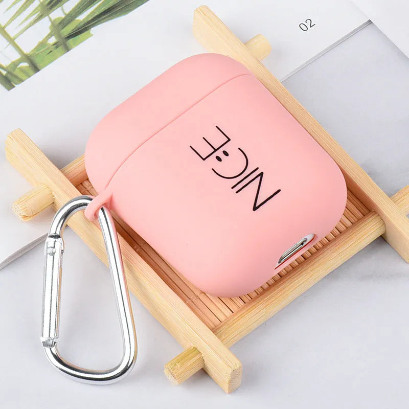 AirPods back cover with decorative flower design in pink colour