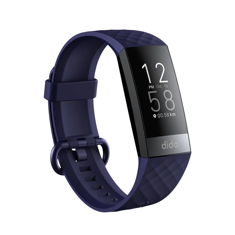 Y6 Black smart bracelet with 1.1-inch screen displaying blood pressure, heart rate, and ECG readings