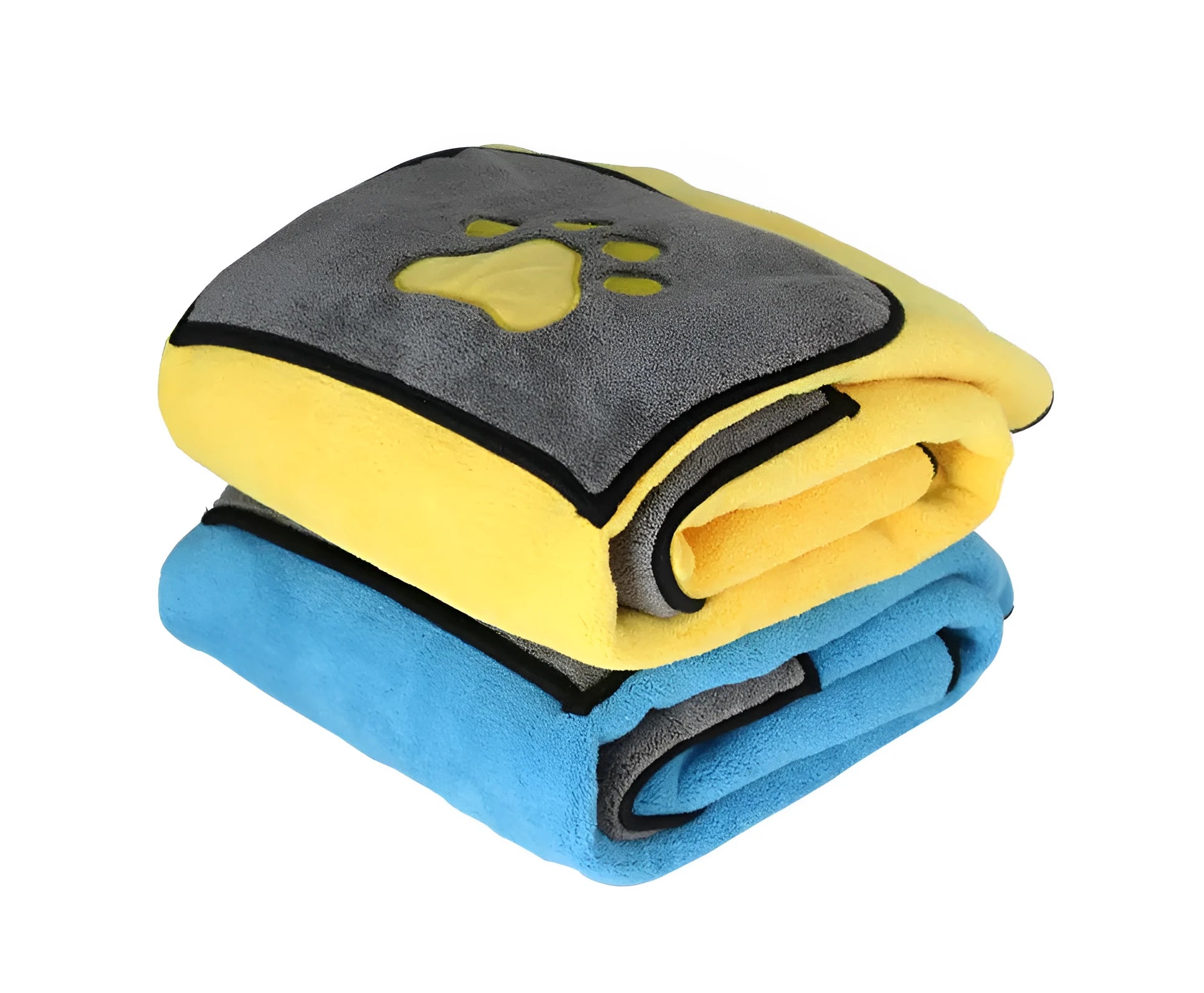 Blue pet bath towel made from 800g superfine absorbent fiber for drying dogs and cats