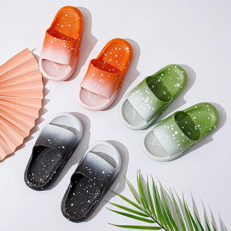 Children's gradient colour PVC summer slippers with non-slip soles