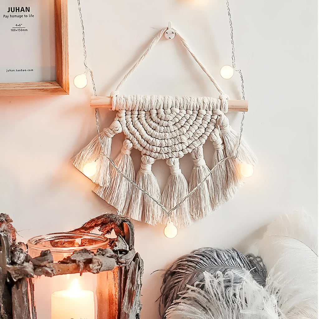 Hand-woven cotton linen tapestry wall decoration Nordic style 20x25cm for meter box cover