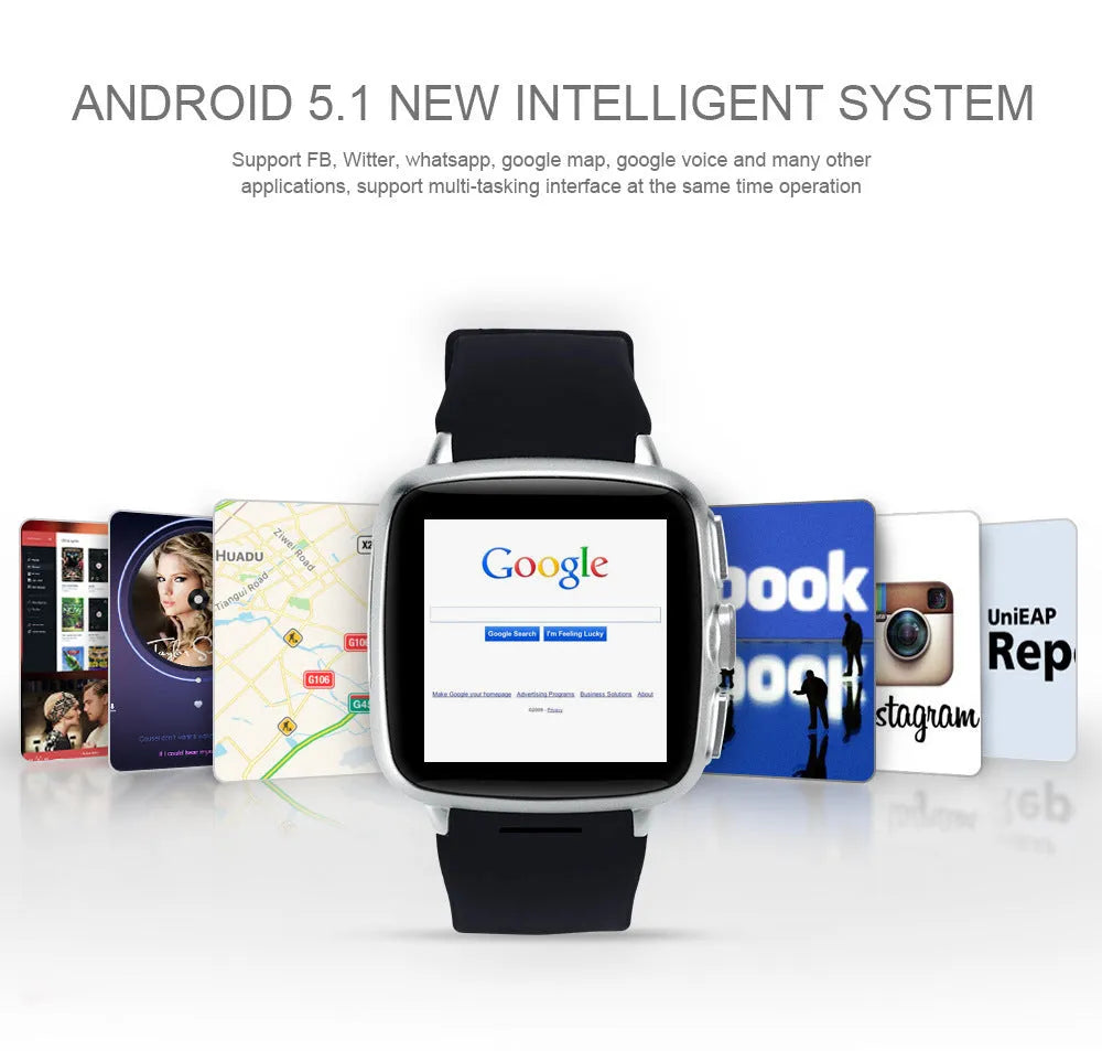Z01smart watch with 1.54inch HD capacitive screen in black or white colours