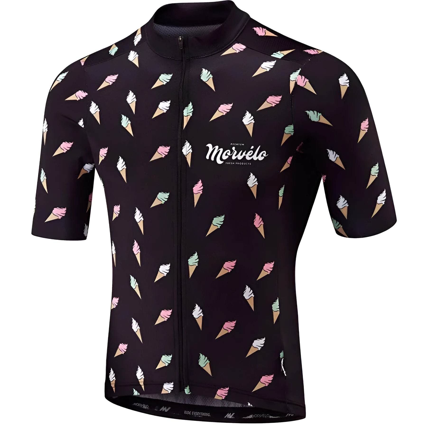 IceCream ultralight high-wick cycling jersey with full-length zipper and reinforced pockets
