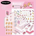 Pack of eight Capabala pre-cut cartoon storefront stickers for hand account labelling on a planner.