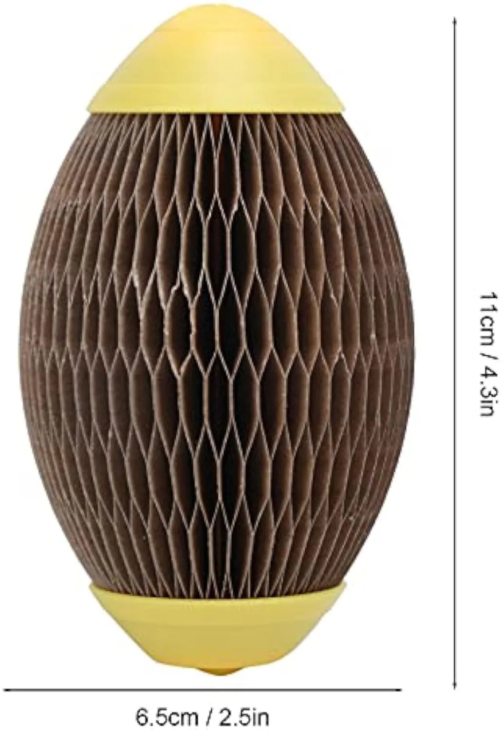 Ellipse-shaped corrugated paper catnip ball toy for scratching and play