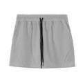 Thin polyester basketball shorts for men in grey, black, apricot and green colours with elastic waistband