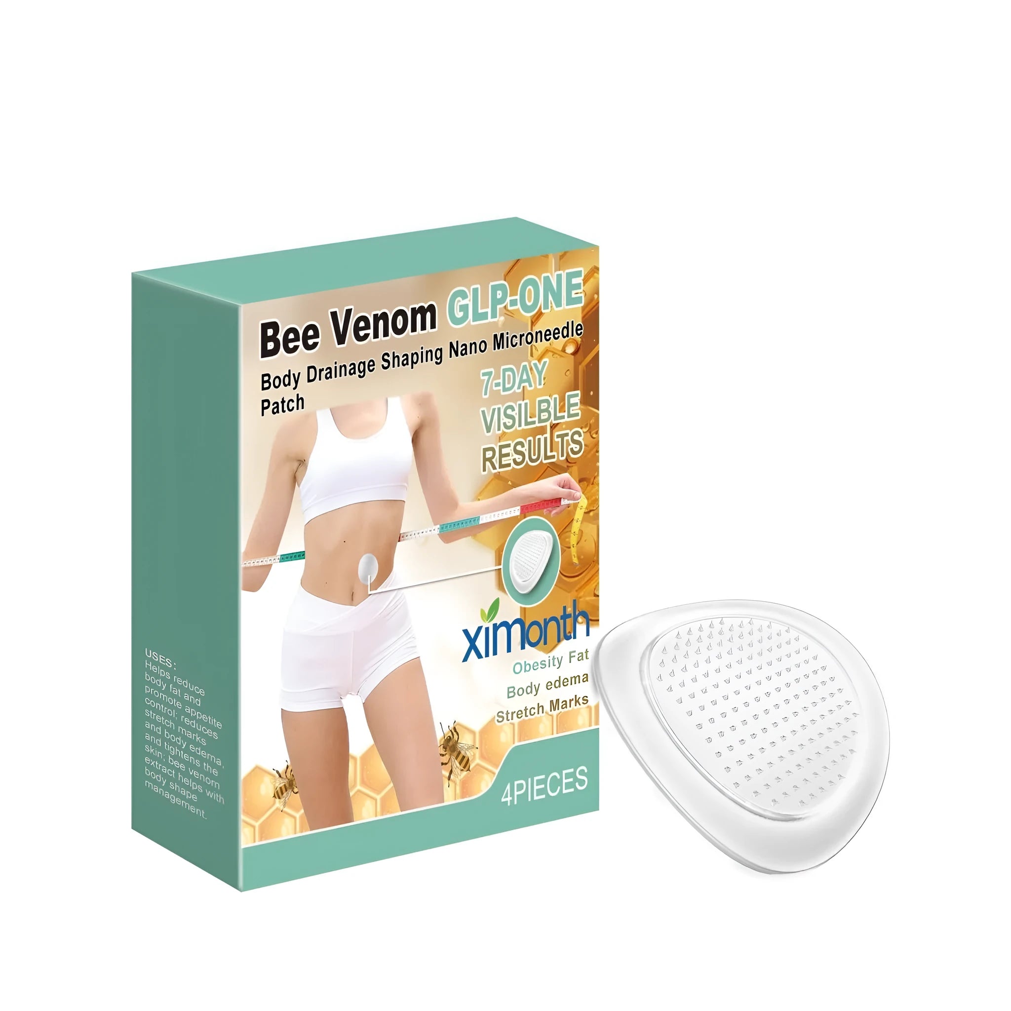 Four nano microneedle patches for body drainage and shaping treatment.