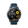 Smart watch with dual-band GPS and heart rate monitoring on silicone strap in black, white, or blue