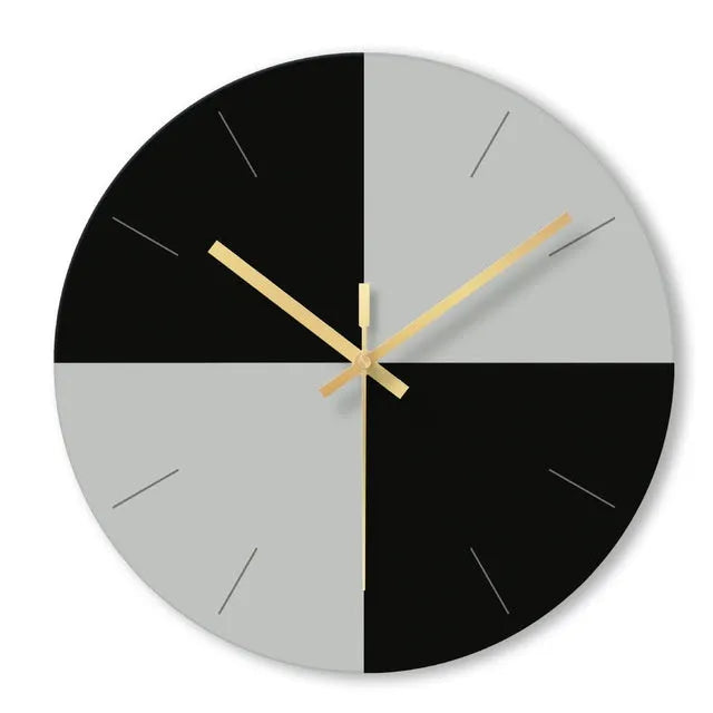 Transparent tempered glass minimalist wall clock with black numerals, 29.5cm diameter, on a white wall.