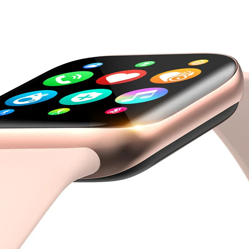 Smart bracelet with colour display showing blood pressure reading and call interface on wrist
