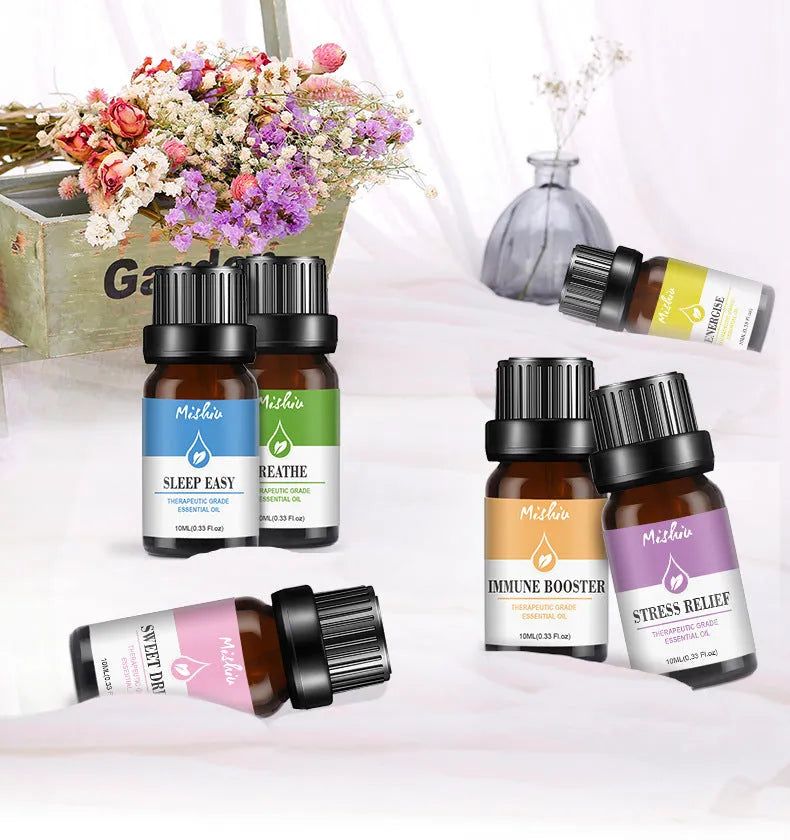 100% pure aromatherapy essential oil 10ml in amber glass bottle, UK handmade