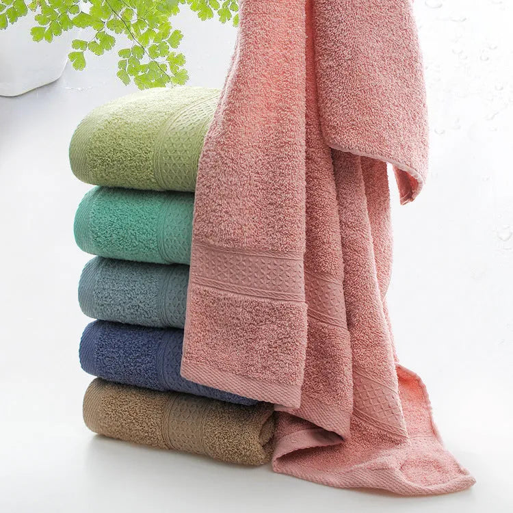 Thickened cotton bath and beach towel shown in one of seven available colour options.