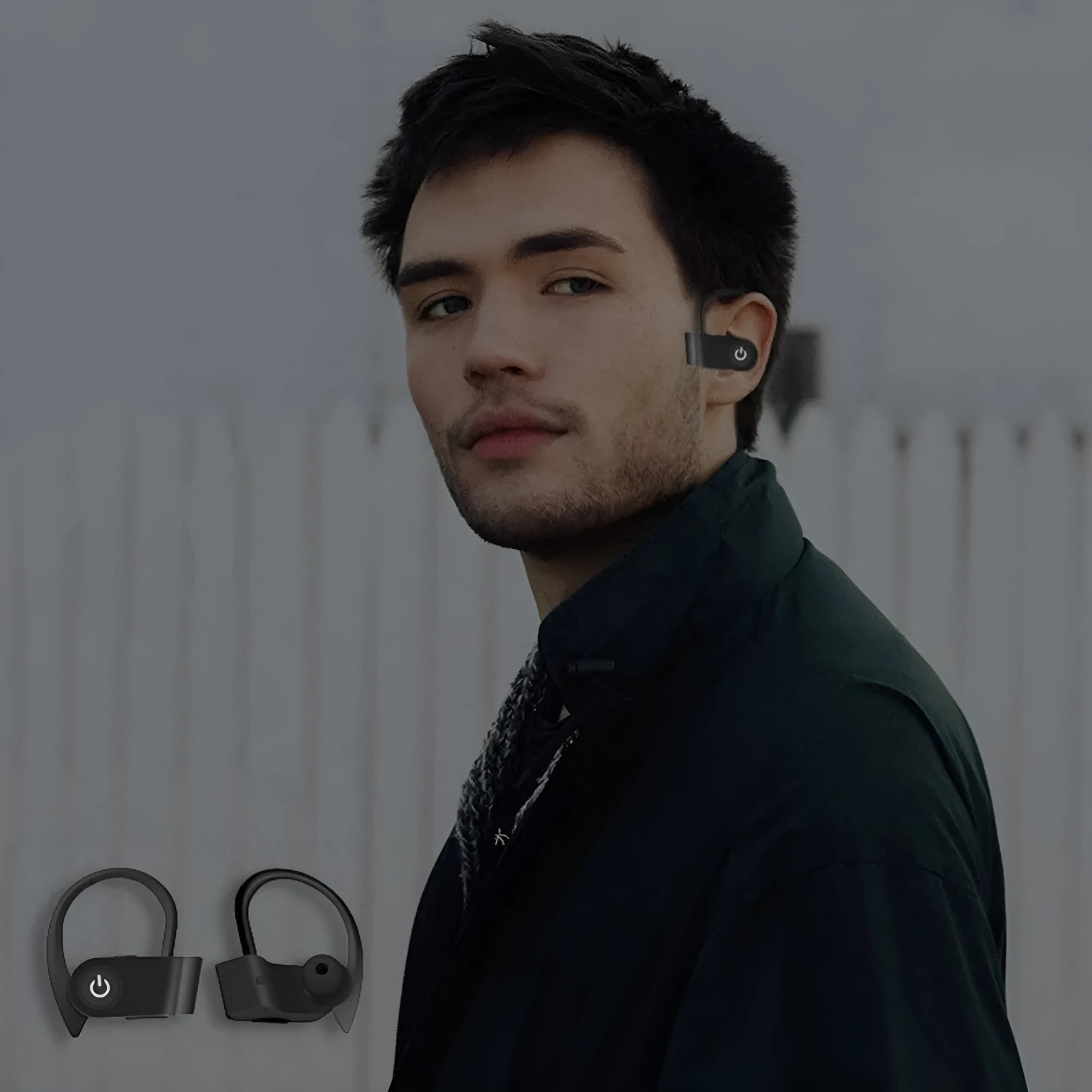 Wireless Bluetooth earphones with ergonomic in-ear design available in black, grey and red colours