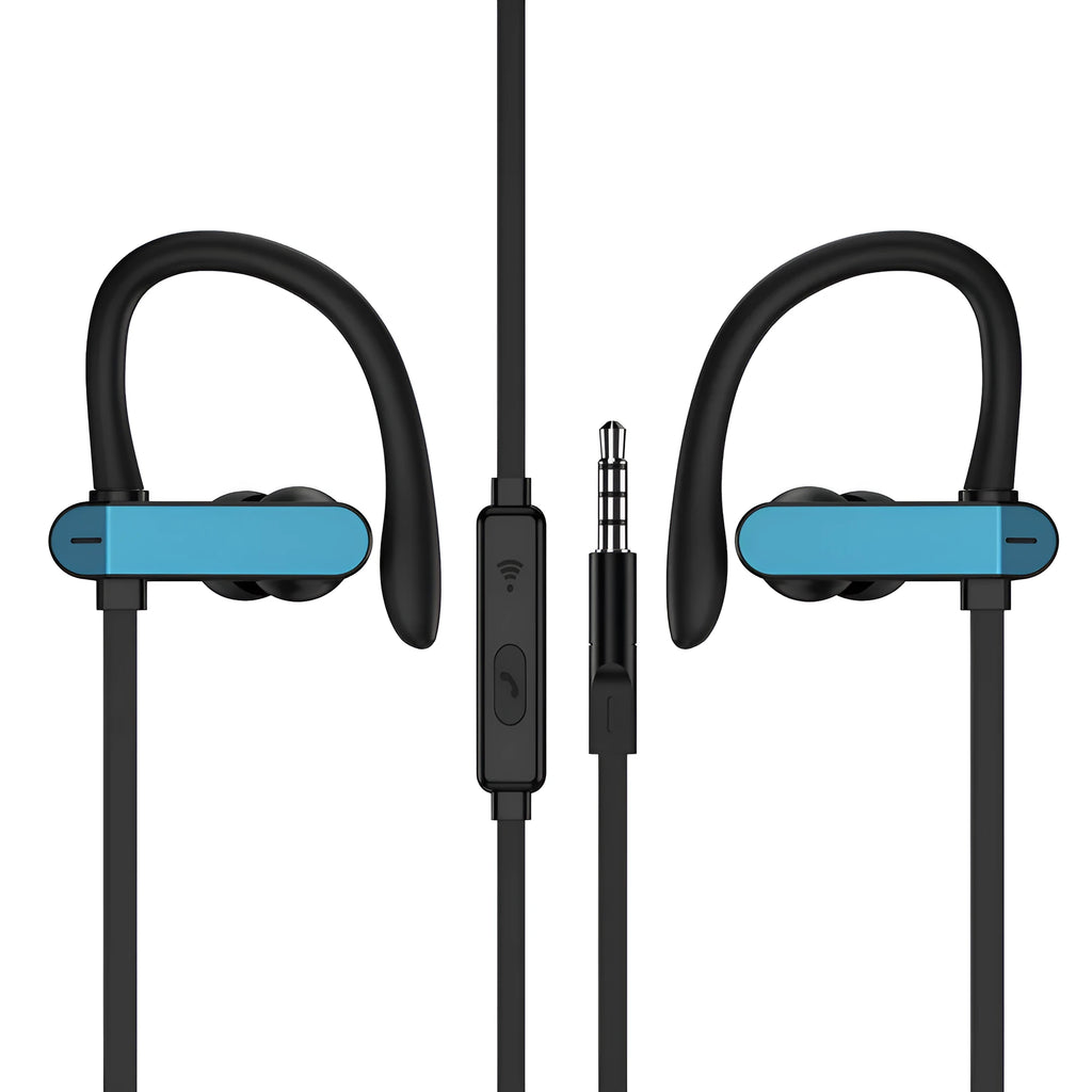 Black and grey universal sport ear hooks with gel silicone earbuds for PTM TS27 running headphones