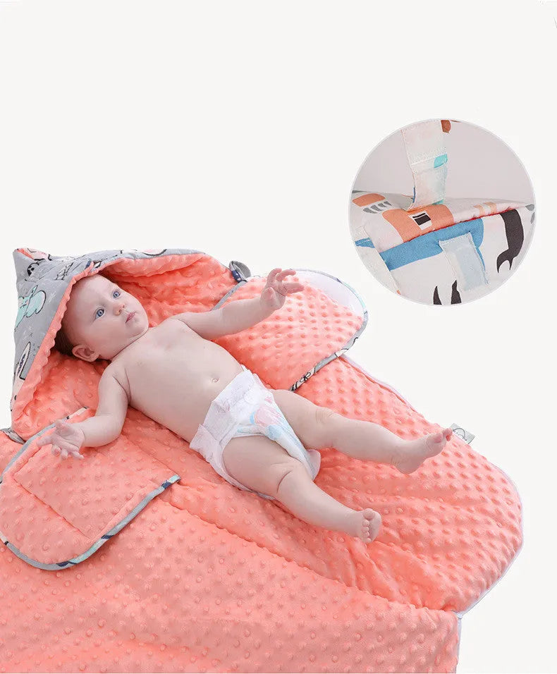 Newborn baby fleece blanket stroller cover 80x46cm blue starry sky pattern with 3D foaming lining