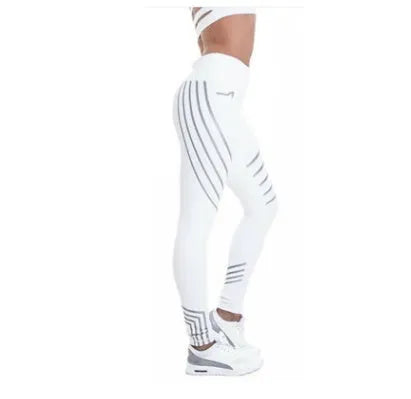 Women's milk silk workout leggings with glowing night print in European style pencil pants cut