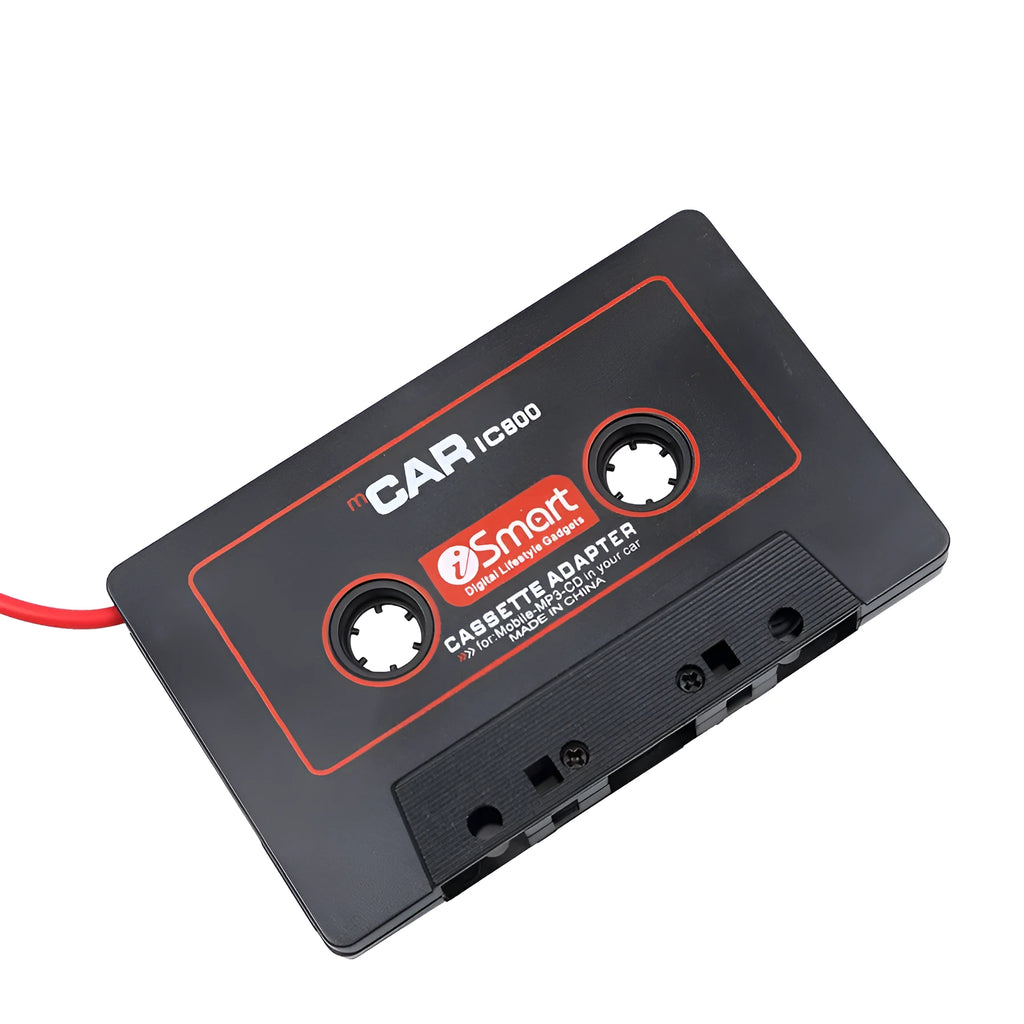 Black car cassette adapter converter with 3.5mm jack for MP3 players to car stereo systems