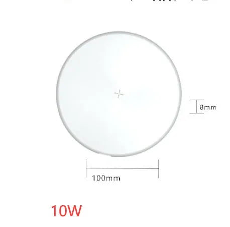QI wireless charger in ABS plastic with 10W and 15W fast charging options Black and White colours