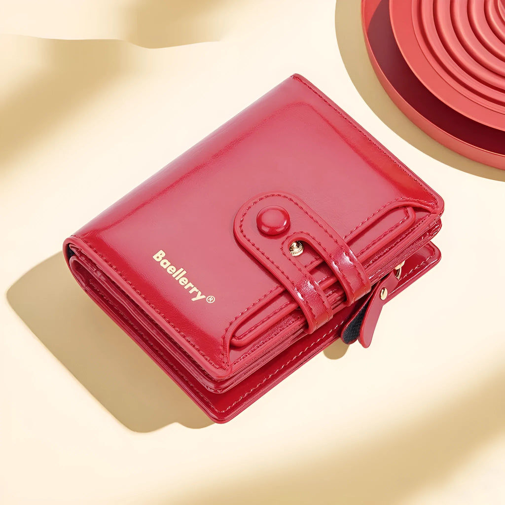 Women's PU leather card holder wallet with polyester lining in multiple colour options