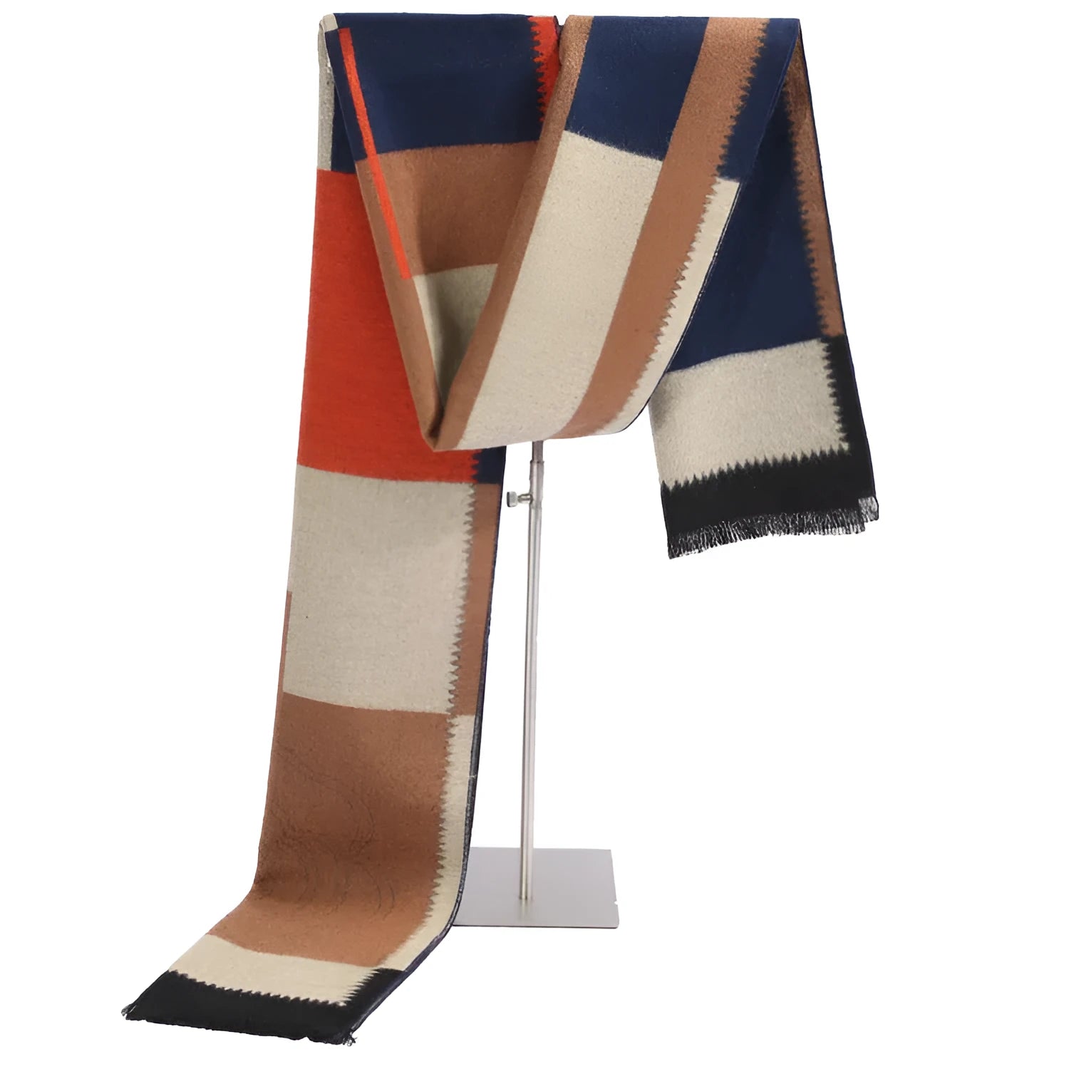 Flos Llama imitation cashmere scarf in M camel with tassels, 180x30cm