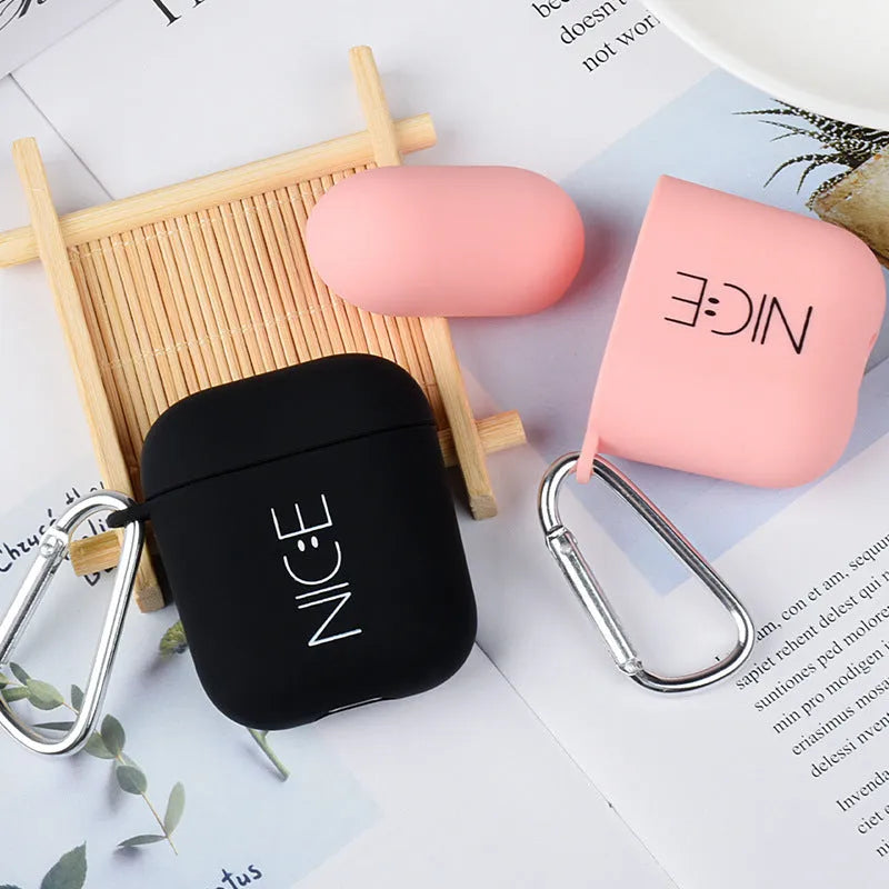 AirPods back cover with decorative flower design in pink colour