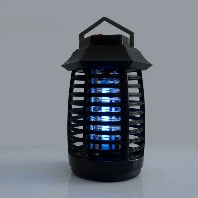 Black mosquito killer lamp with UV or LED tube options for bedroom and hotel insect control