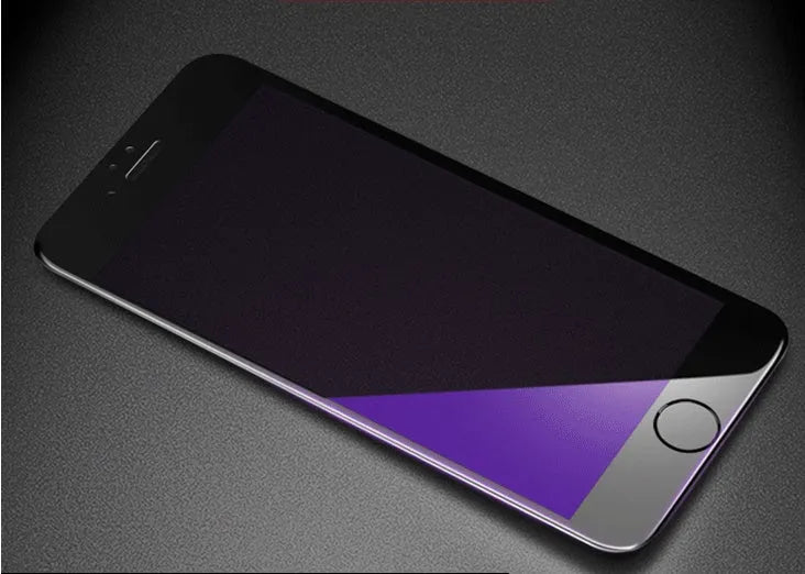 iPhone tempered glass screen protector with carbon fibre edge in black and white colour options