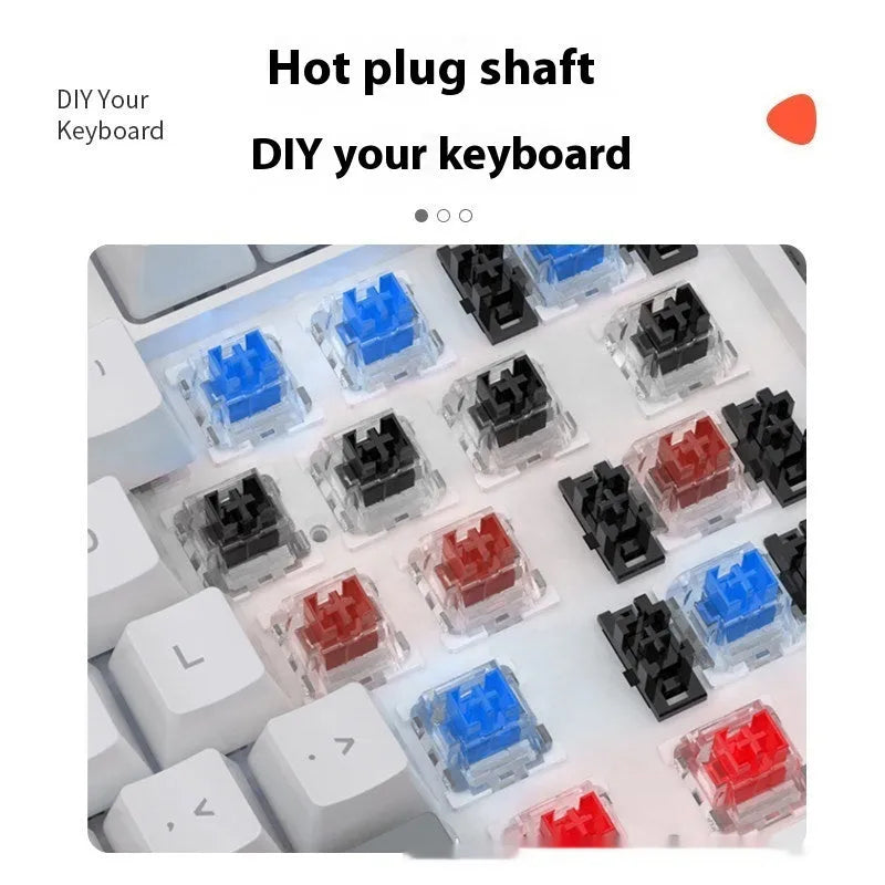 61-key compact mechanical keyboard with blue-white tea switches and wired connection