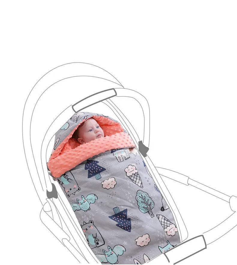 Newborn baby fleece blanket stroller cover 80x46cm blue starry sky pattern with 3D foaming lining