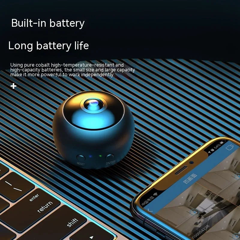 1080p wireless WIFI surveillance camera with ABS plastic housing and USB cable