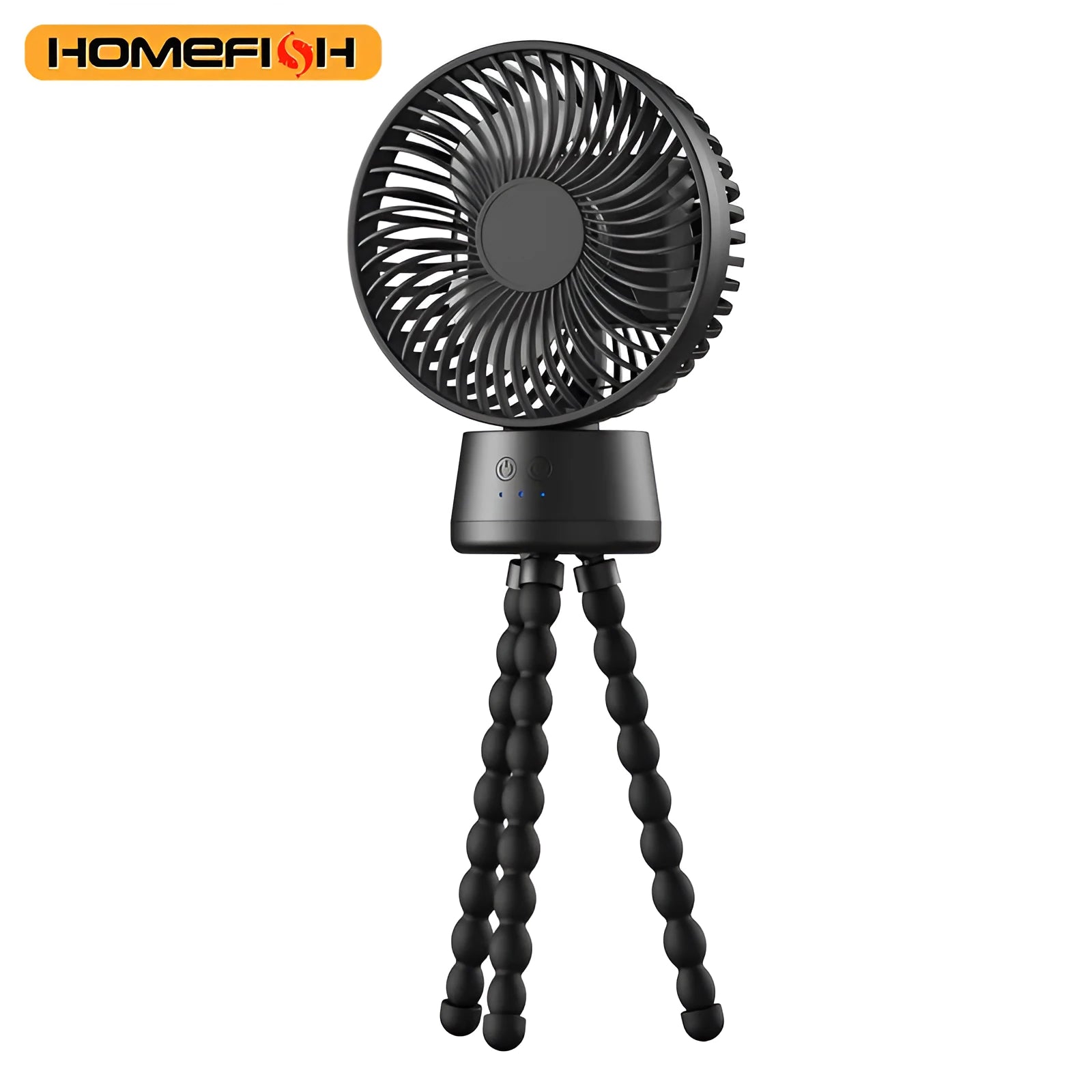 HOMEFISH F2 automatic shaking portable fan with LED light on removable bracket