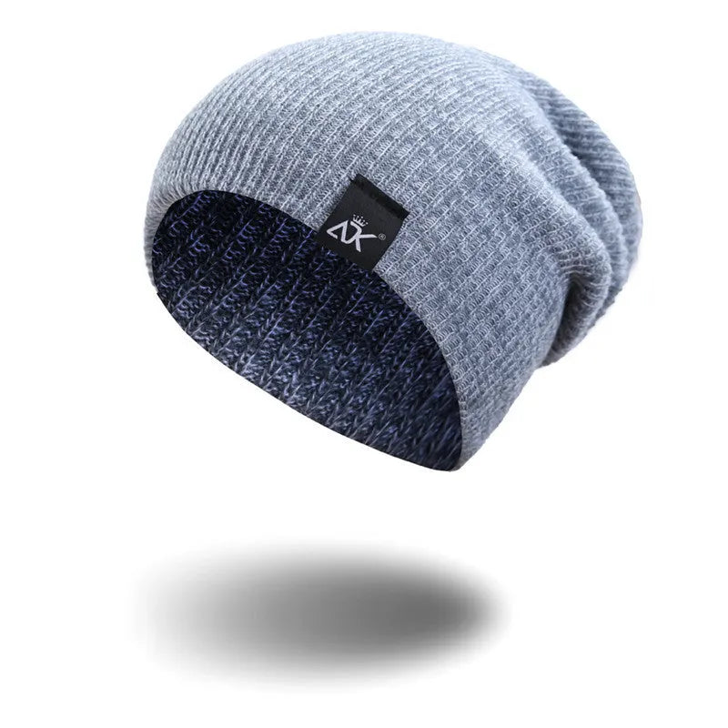 Unisex 100% acrylic knitted beanie in black, stretch fit 55-60cm for winter outdoor use