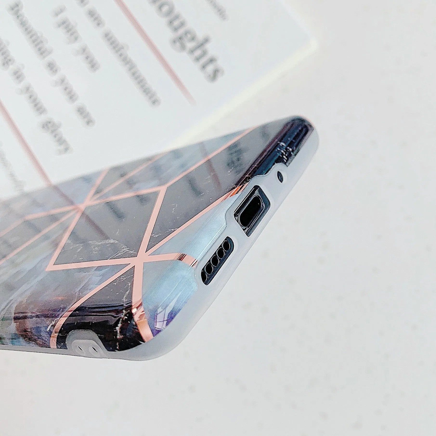 Electroplated marble pattern TPU back cover case for Huawei and Samsung mobile phones.