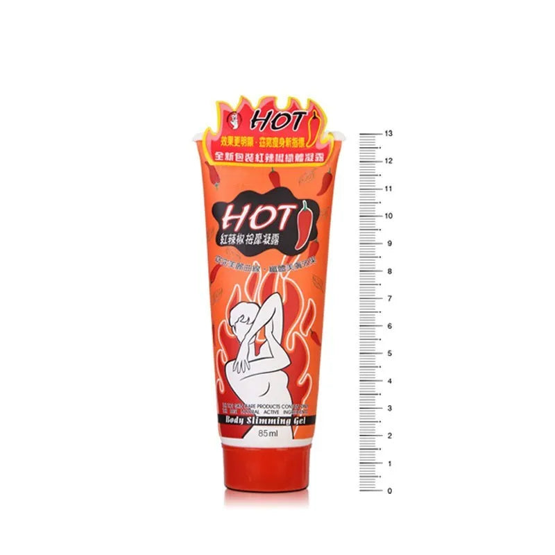 85 ml tube of slimming massage gel for reducing subcutaneous fat with circular massage instruction