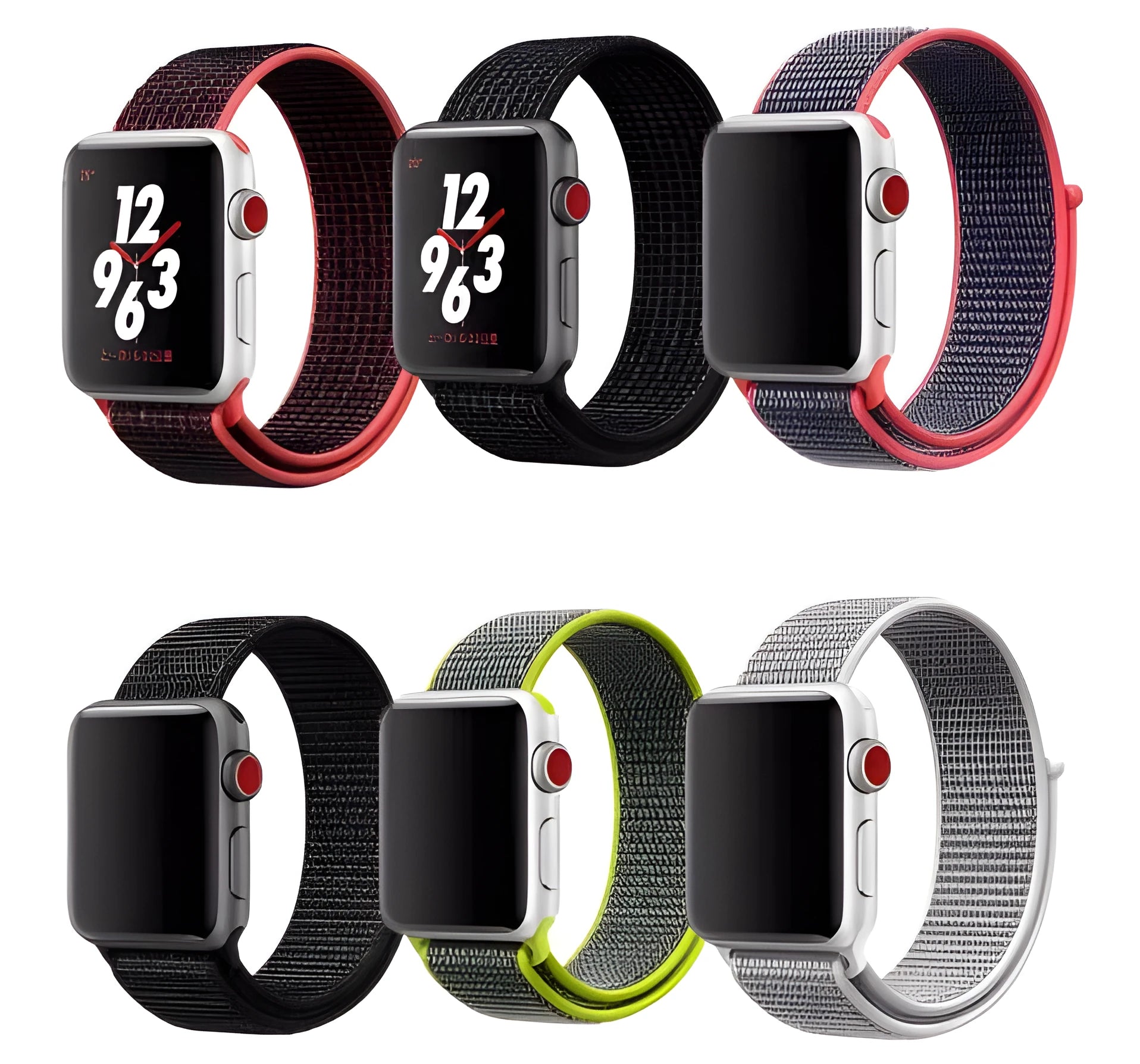 Apple Watch Velcro strap with flat direct interface in multiple colour options for 38/40mm and 42/44mm sizes