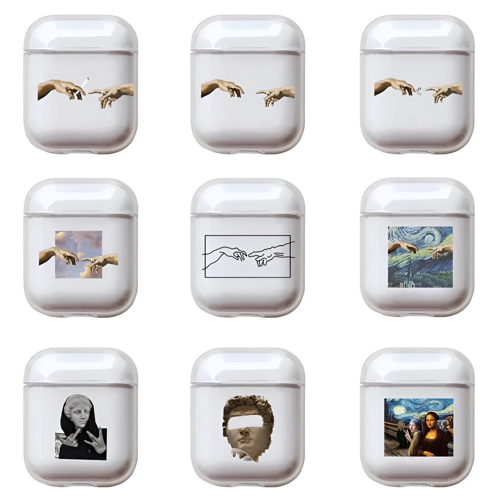 Transparent hard plastic protective cover for Apple AirPods wireless earbud charging case