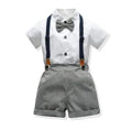 Cotton boy's trouser suit in blue with jacket and trousers on child