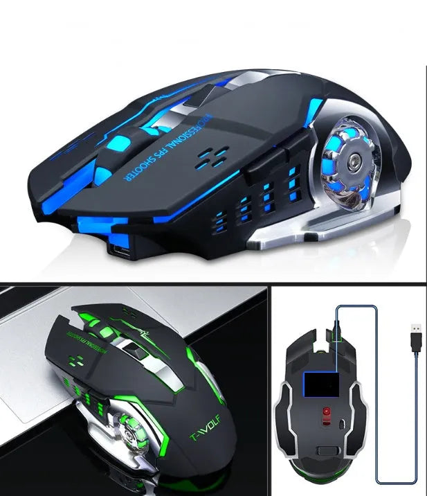 Black or white wireless charging mouse with silent buttons and 2400dpi resolution