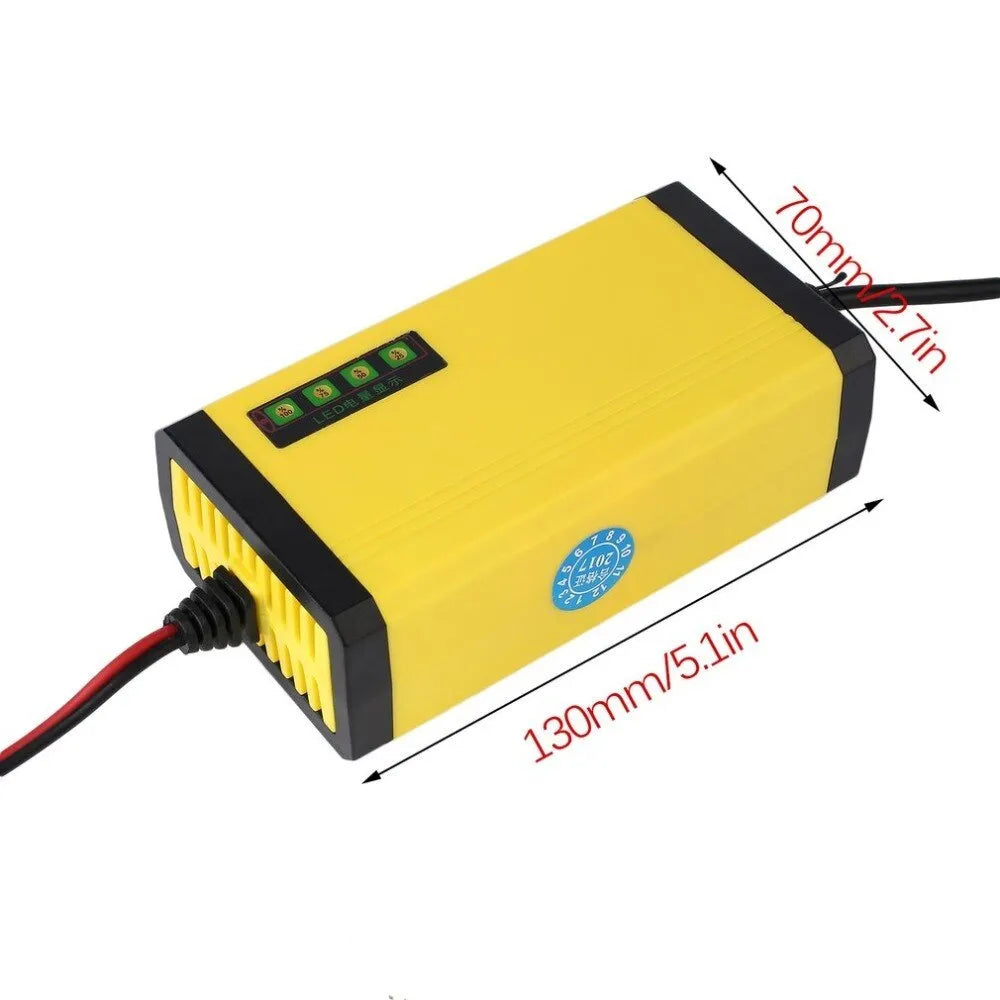 LV1202-2 motorcycle battery charger compact 12V 2A smart charger with EU plug and alligator clips