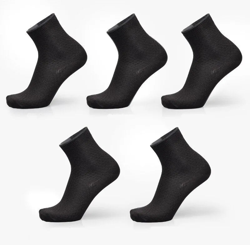 Men's bamboo fibre business socks with small square pattern in five colour options